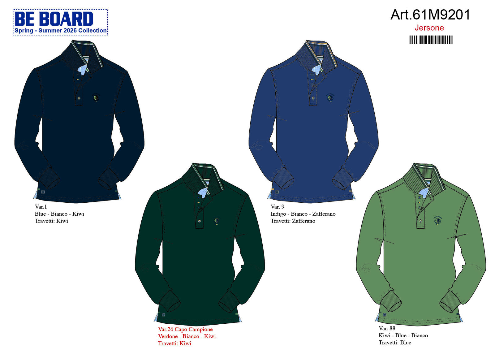 MEN'S POLO SHIRT M/L 61M9201 Tellini S.r.l. Wholesale Clothing